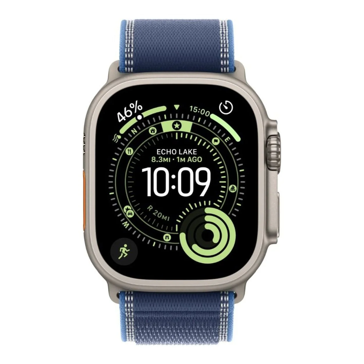 Apple Watch Ultra 3 GPS + Cellular 49mm Natural Titanium Case with Blue/Bright Blue Trail Loop M/L - Image 2