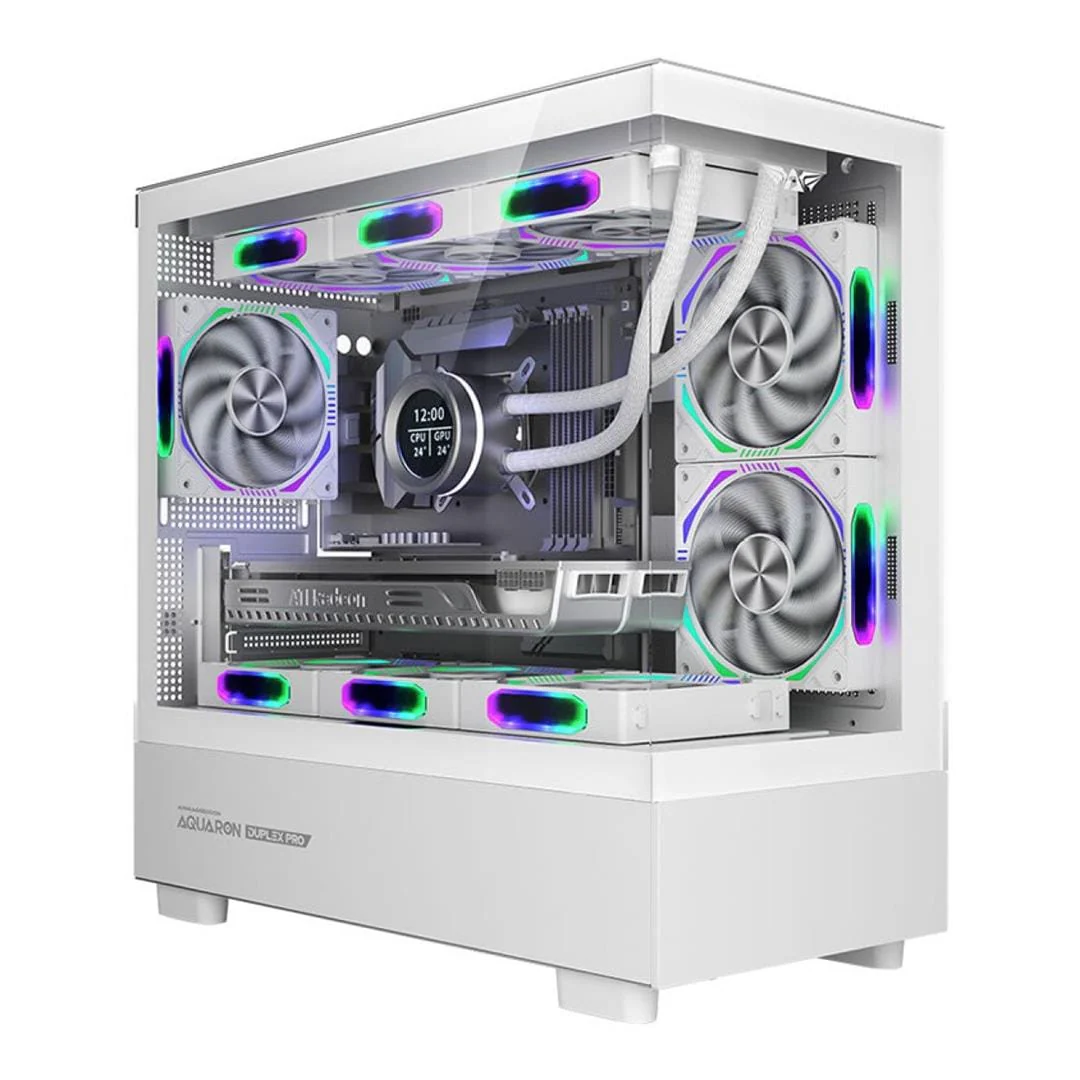 Armaggeddon Aquaron Duplex Pro Micro-ATX Gaming PC Case White AQUARONDUPLEXPROWHT