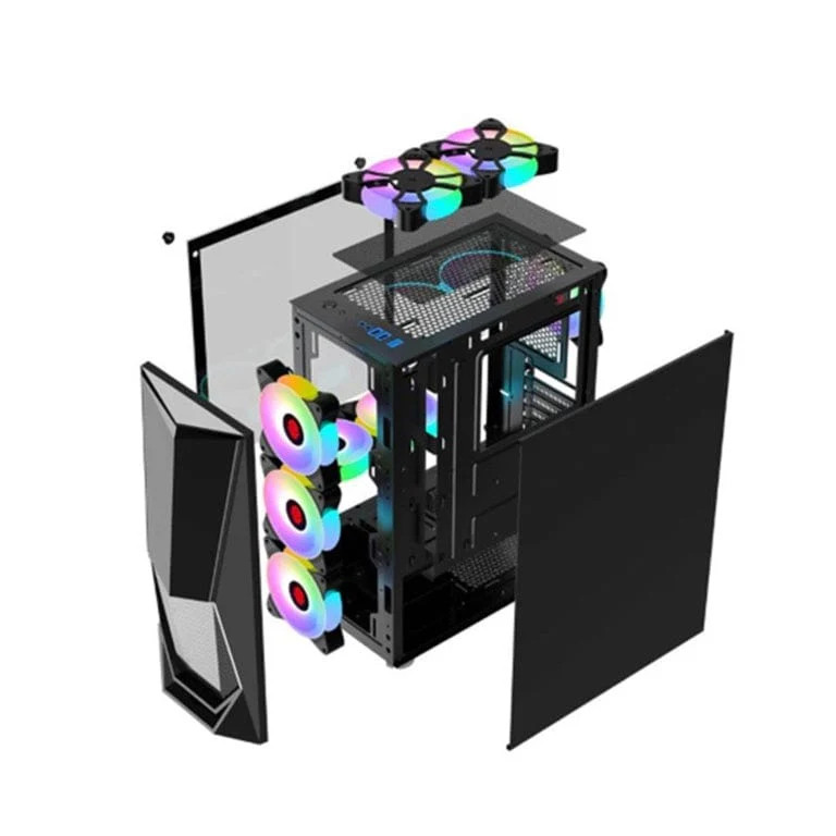 Armaggeddon Tritron 1 ATX Gaming PC Case with 3xARGB Fans Black TRITON1BLK - Image 3