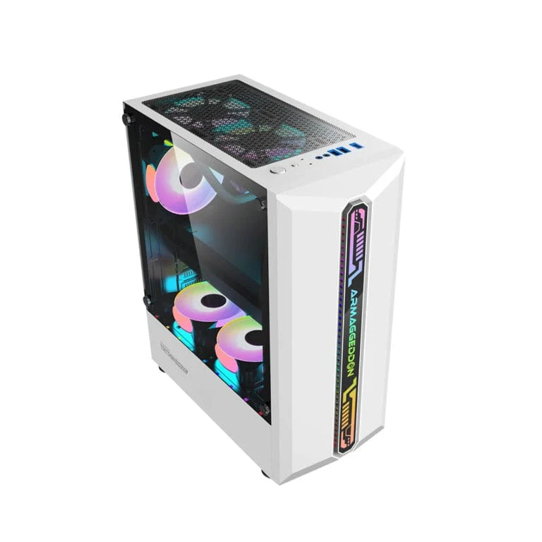 Armaggeddon Tritron PRO 300 Gaming PC Case with 3xARGB Fans White TRITONPRO300WHT - Image 2