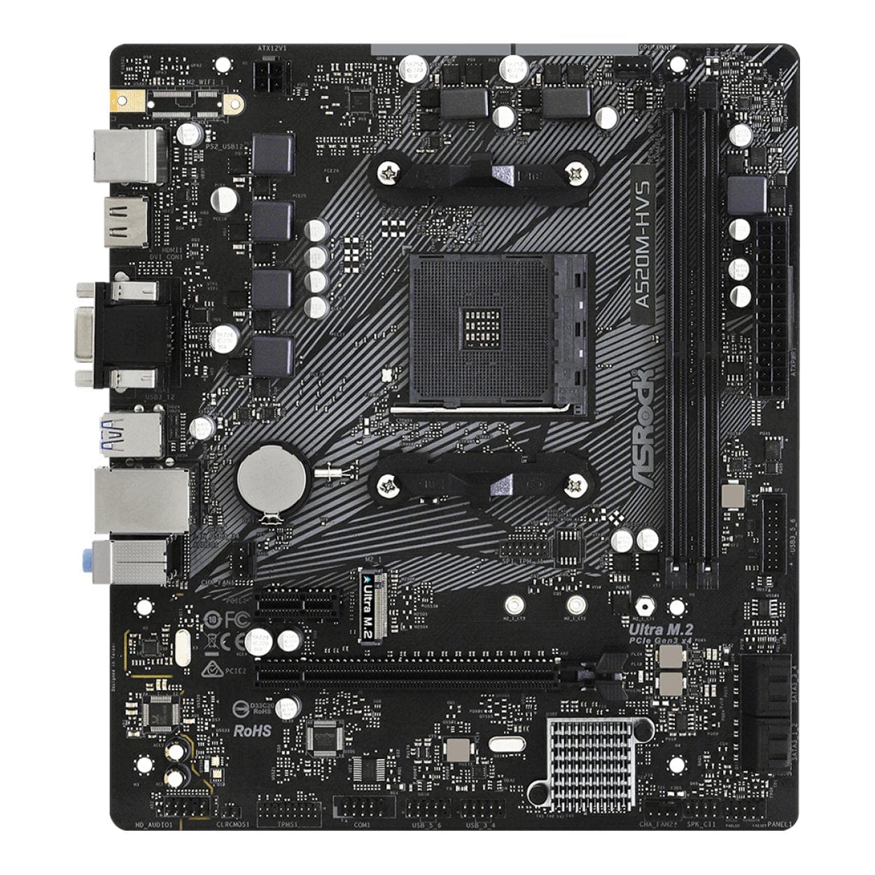 ASRock A520M-HVS AMD A520 Socket AM4 micro-ATX Motherboard - Image 3