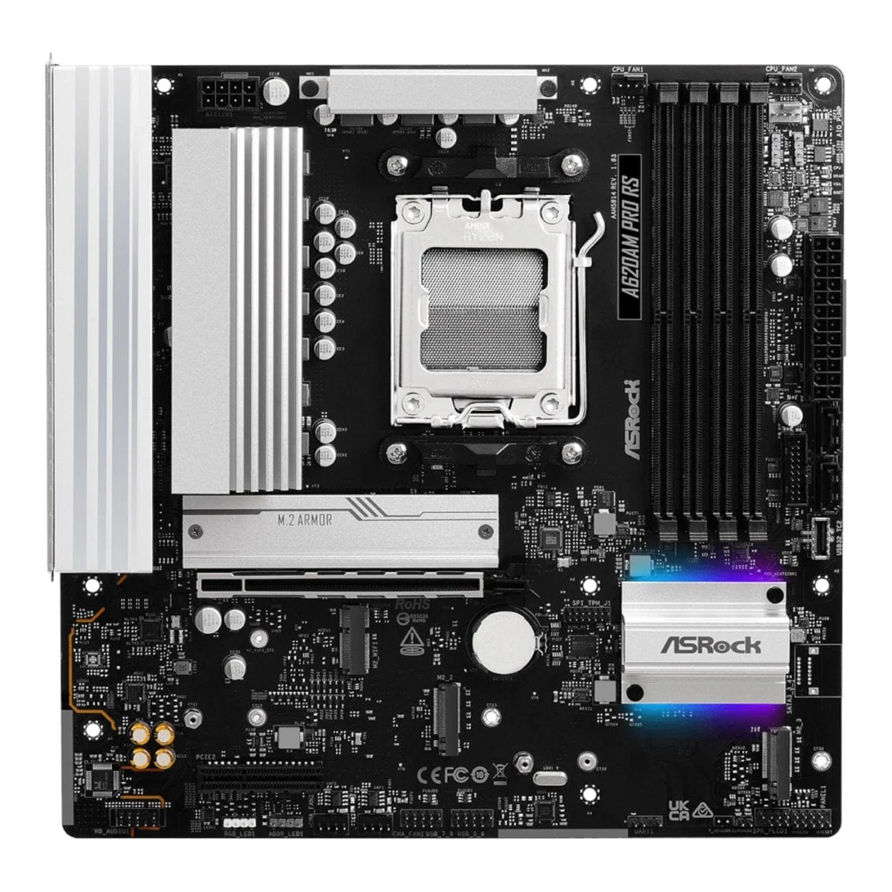 Asrock A620AM Pro RS AMD Socket AM5 micro ATX Motherboard - Image 2