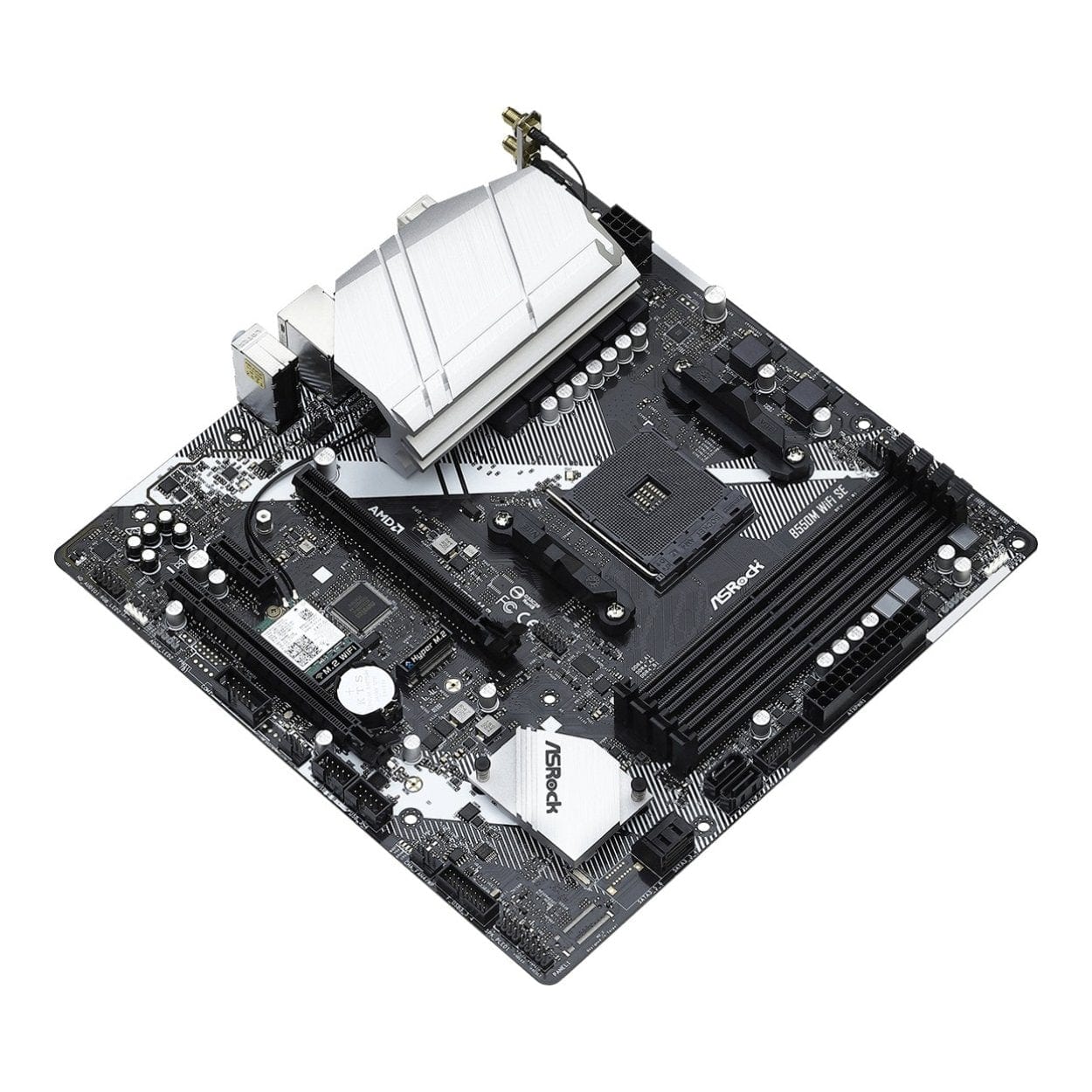 ASRock B550M Wi-Fi SE AMD Socket AM4 microATX Motherboard B550M-WIFI-SE - Image 2
