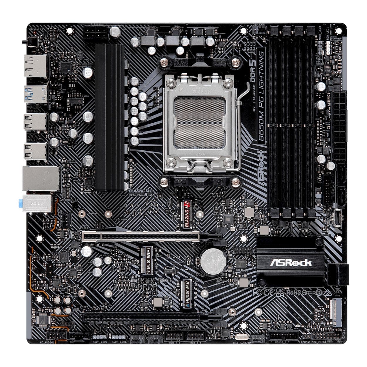 ASRock B650M PG Lightning AMD Socket AM5 micro ATX Motherboard B650M PG LIGHTNING - Image 2