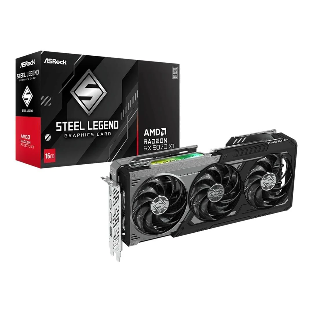 ASRock Radeon RX9070 XT Steel Legend Dark 16GB Graphics Card