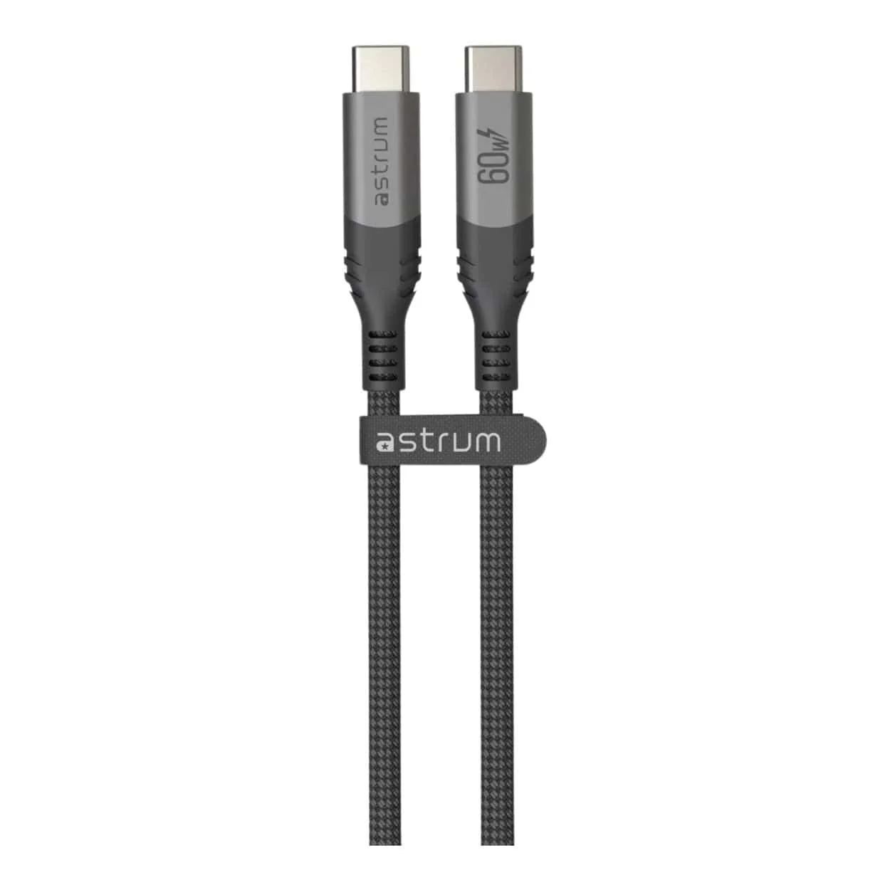 Astrum 1.2m VMCC60 60W USB-C to USB-C Braided Cable Grey AVMCC6012D - Image 4