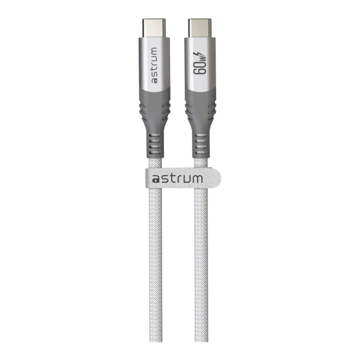 Astrum 1.2m VMCC60 60W USB-C to USB-C Braided Cable White AVMCC6012W - Image 3
