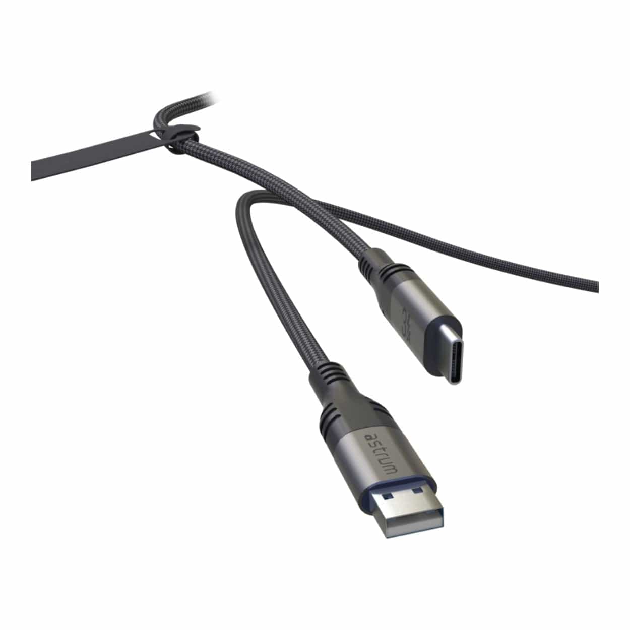 Astrum VMAC20 1.2m USB-A to USB-C Braided Cable Grey AVMAC2012G - Image 4