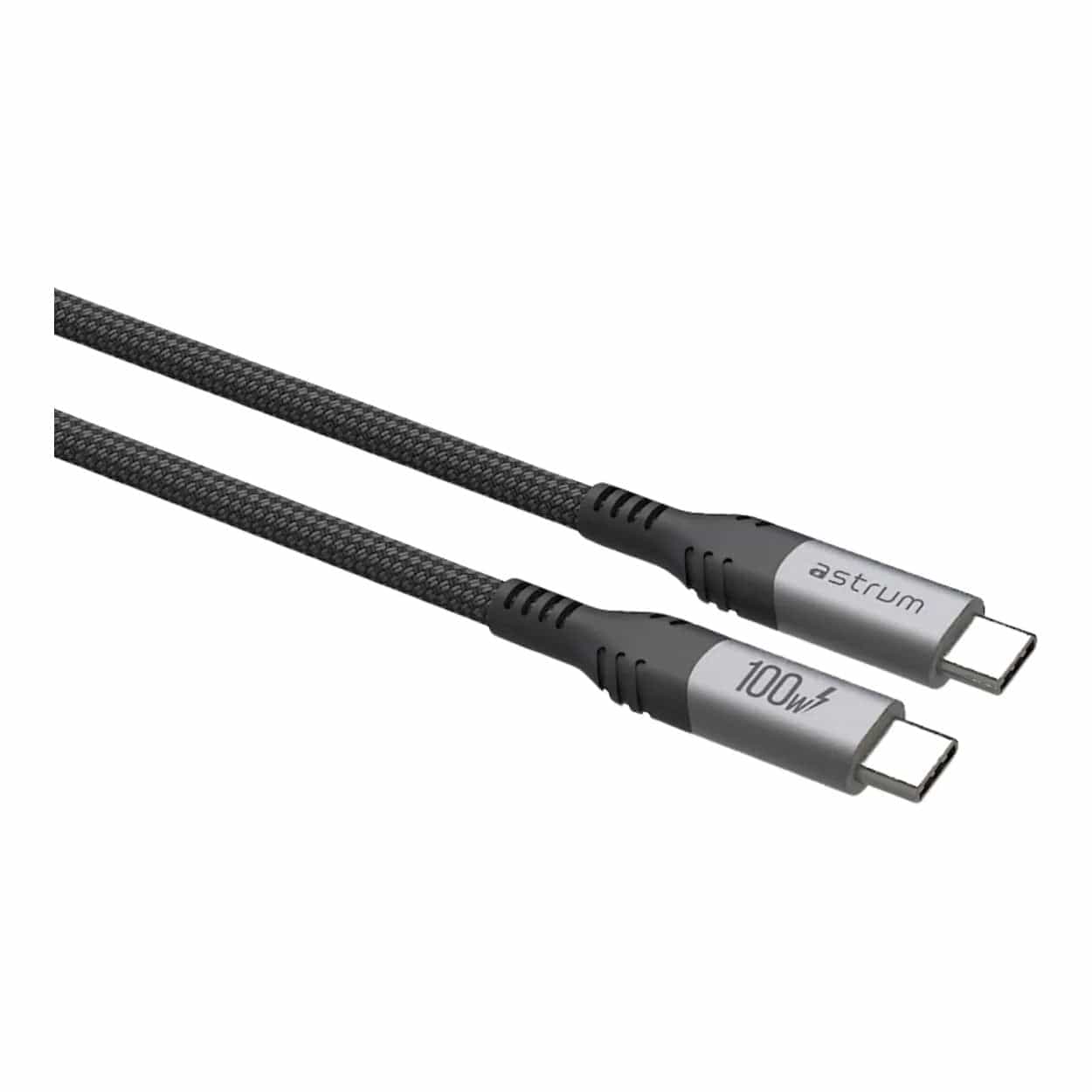 Astrum VMCC100 2m Braided 100W USB-C Male to Male Cable Black AVMCC10020D - Image 3