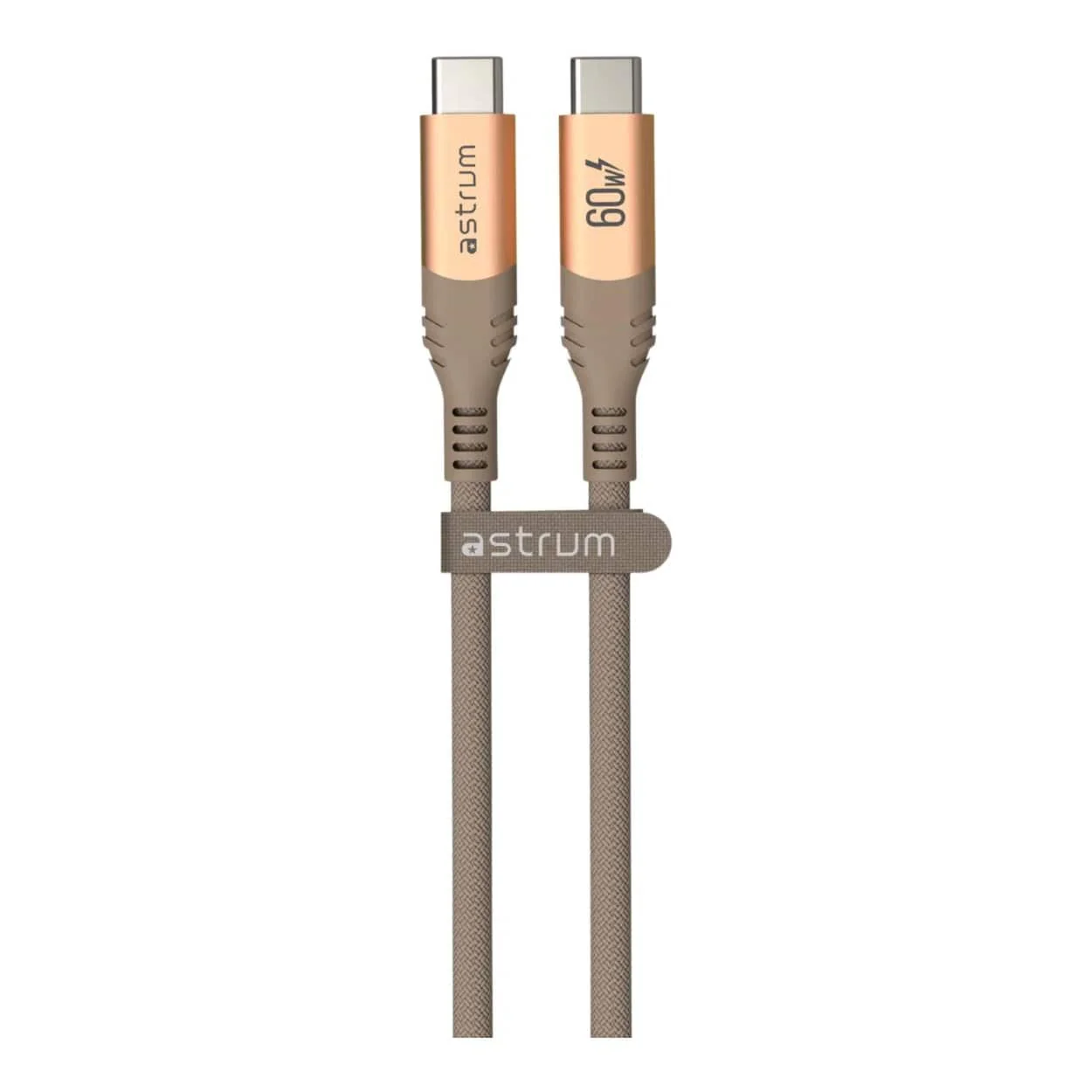 Astrum VMCC60 1.2m Braided 60W USB-C Male to Male Cable Gold AVMCC6012G - Image 3