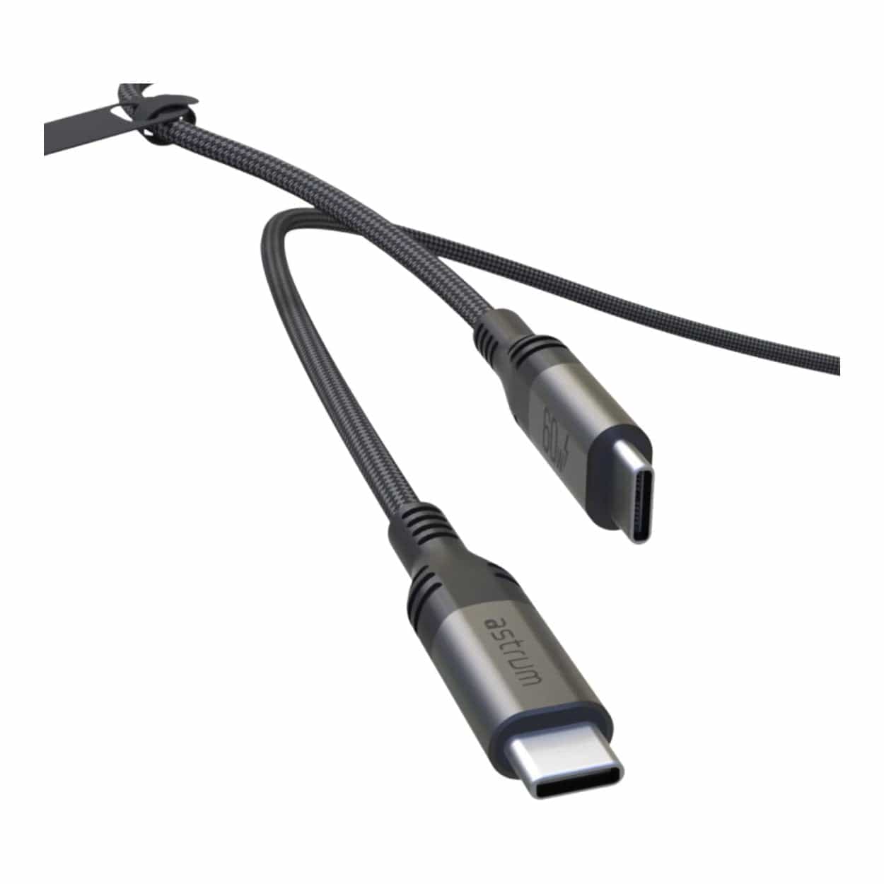 Astrum VMCC60 2m Braided 60W USB-C Male to Male Cable Black AVMCC6020D - Image 4