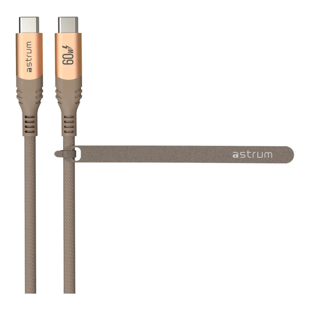 Astrum VMCC60 2m Braided 60W USB-C Male to Male Cable Gold AVMCC6020G - Image 6