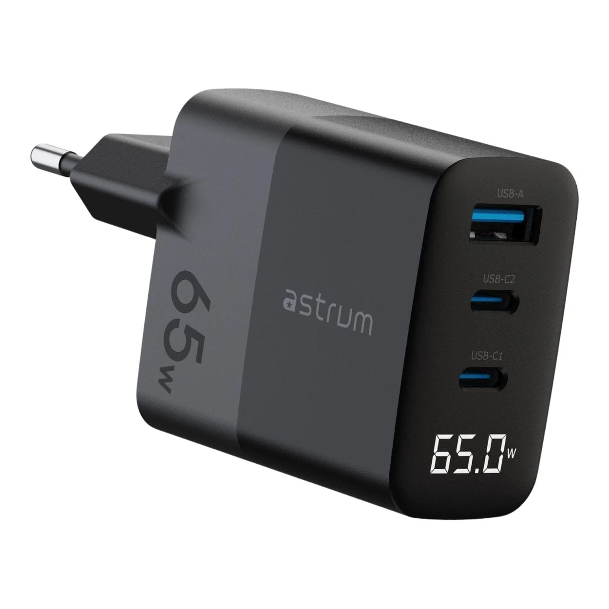 Astrum WATZ65G 65W PD USB-C Wall Charger Black ACHW65GBE - Image 2