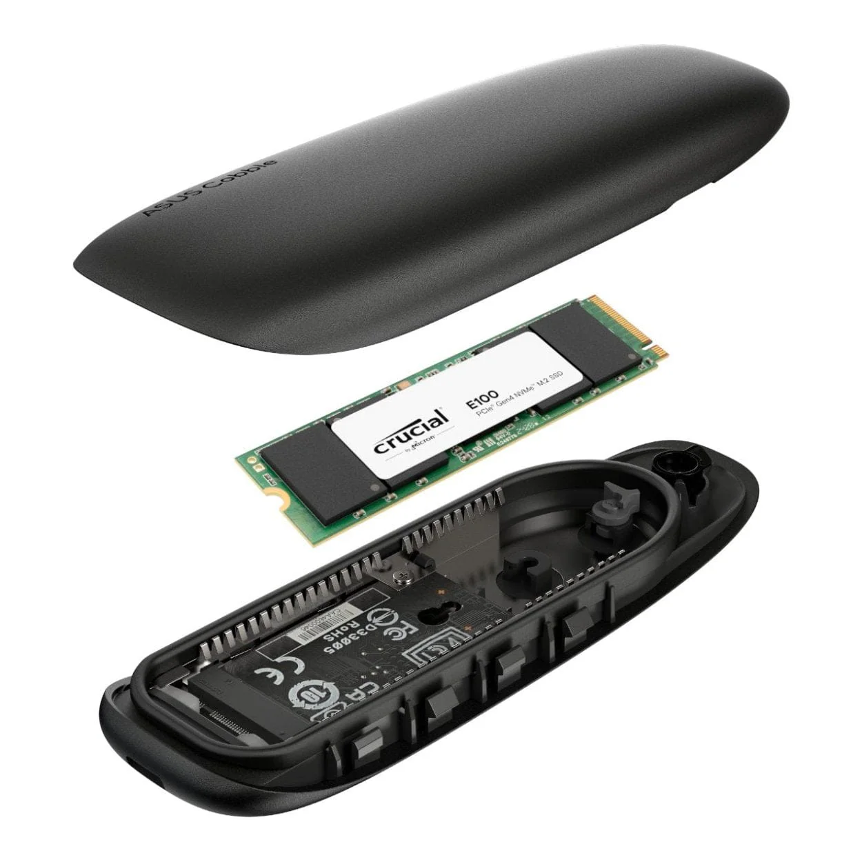 ASUS Cobble M.2 SSD Type-C Enclosure with Crucial E100 2TB NVMe Bundle Black COBBLE-2TB-BUNDLE-B - Image 3