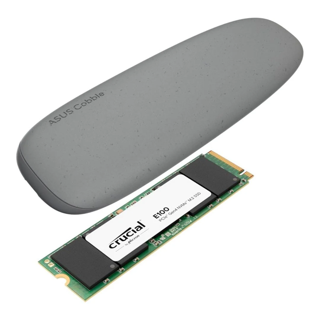 ASUS Cobble M.2 SSD Type-C Enclosure with Crucial E100 2TB NVMe Bundle Grey COBBLE-2TB-BUNDLE-G