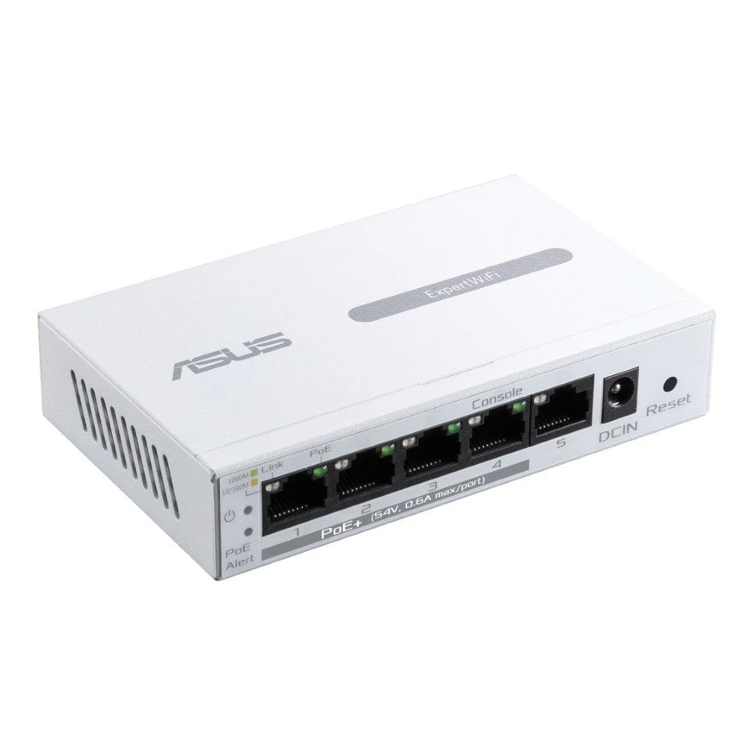 ASUS Expert WiFi EBP15 5-Port GbE Smart Managed PoE+ Switch - White 90IG08D0-MO3B00 - Image 2