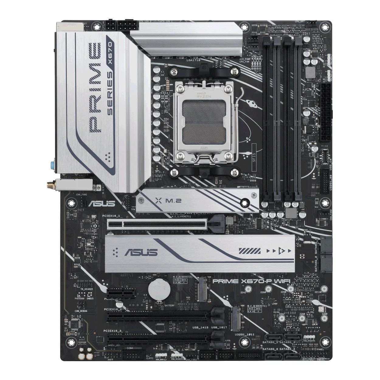ASUS Prime X670-P Wi-Fi AMD Socket AM5 ATX Motherboard 90MB1BV0-M0EAY0 - Image 2