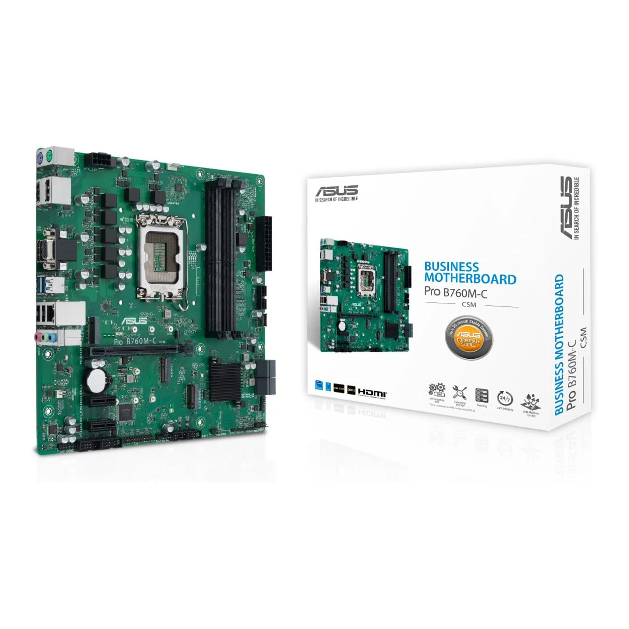 ASUS Pro B760M-C-CSM Intel LGA 1700 micro ATX Motherboard 90MB1DX0-M1EAYC - Image 2