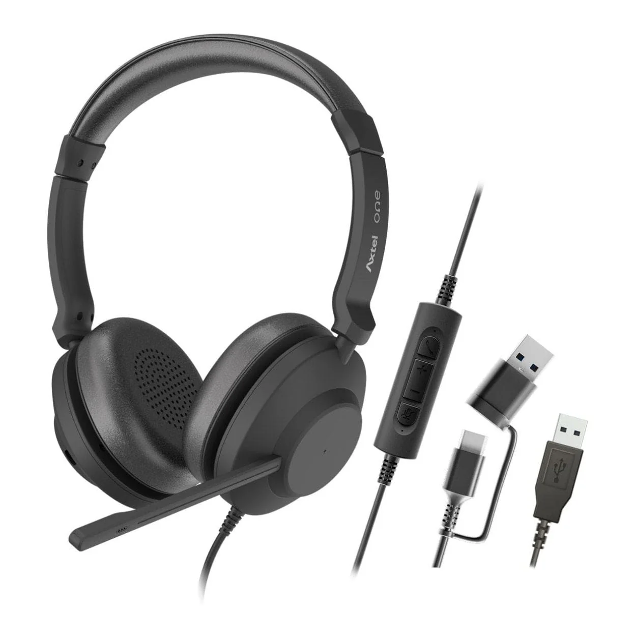 Axtel ONE UC Wired Stereo Headset Black AXH-ONEUCD - Image 6