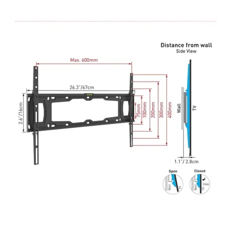 Barkan 32 to 90-inch Fixed TV Wall Mount BRAE400 - Image 2