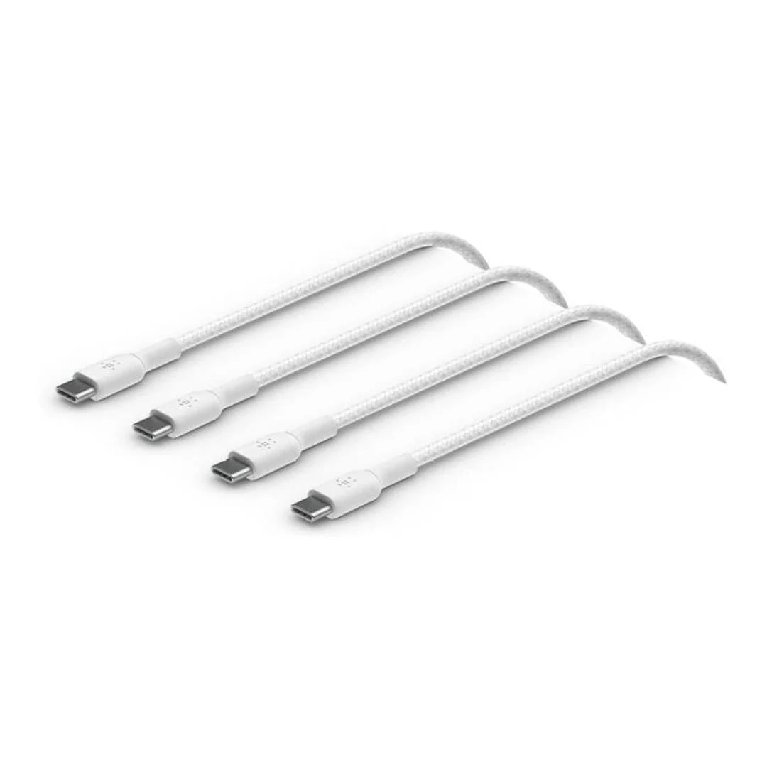 Belkin 1m BoostCharge 60W Braided USB-C to USB-C Cable 2-pack White CAB004BT2MWH2PK