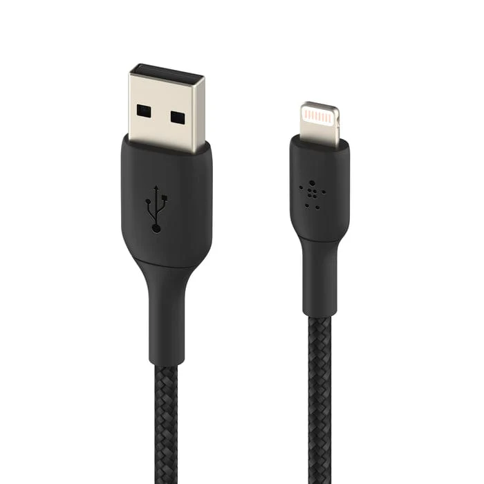 Belkin BoostCharge 1m Braided Lightning to USB-A Cable - Black CAA002BT1MBK - Image 3