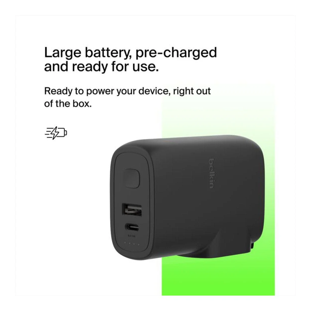 Belkin BoostCharge Hybrid 25W Wall Charger with 5000mAh Powerbank BPZ003BT1MBK-B6 - Image 8