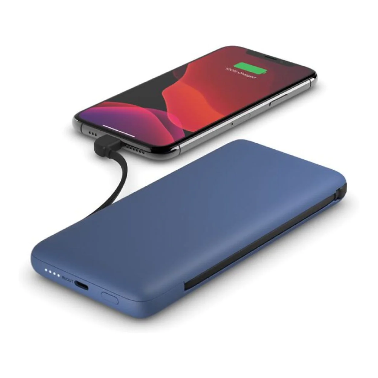 Belkin BoostCharge Plus 10000mAh USB-C Power Bank with Integrated Cables Powerbank - Blue BPB006BTBLU - Image 3