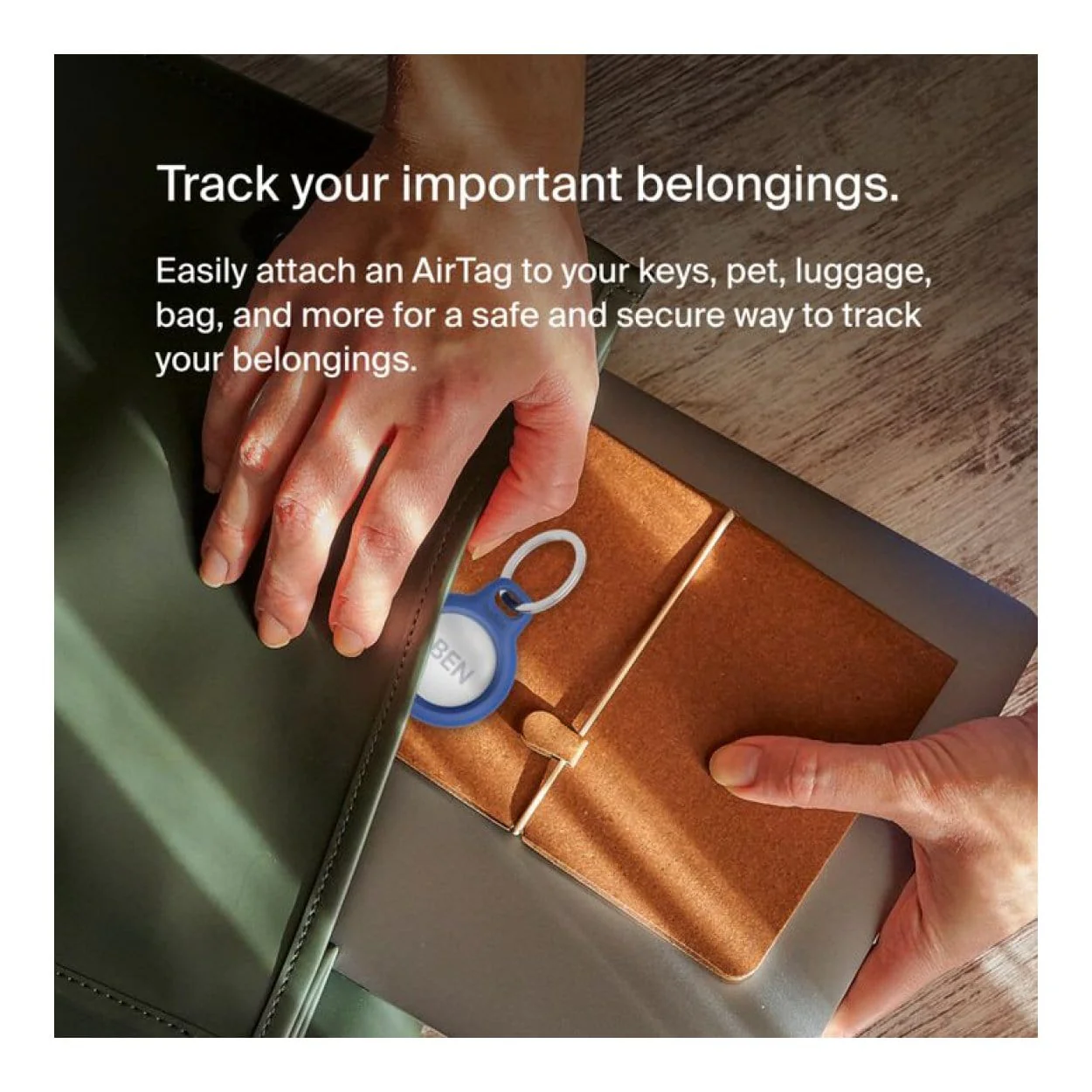 Belkin Secure Holder with Key Ring for AirTag Blue F8W973BTBLU - Image 12