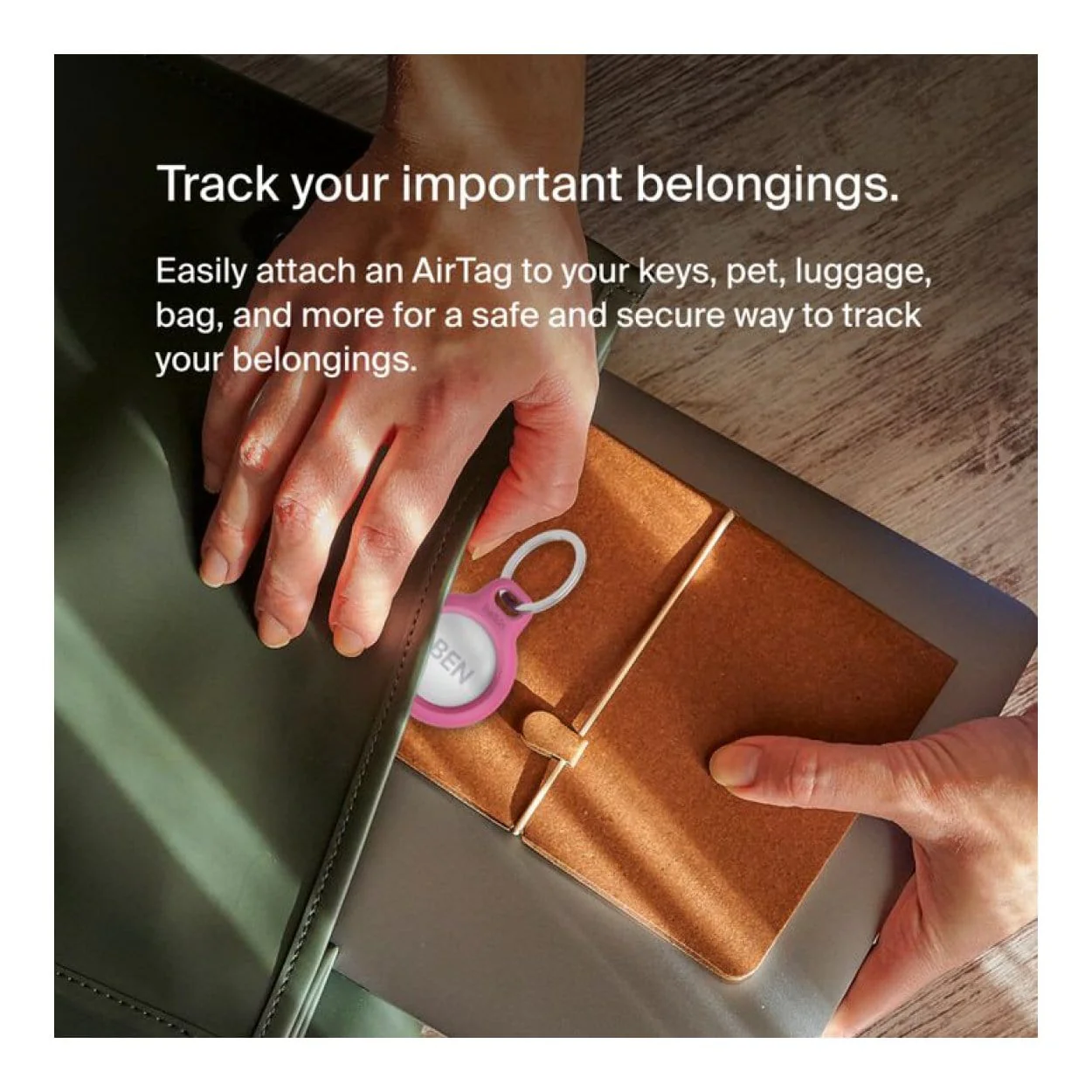 Belkin Secure Holder with Key Ring for AirTag Pink F8W973BTPNK - Image 12