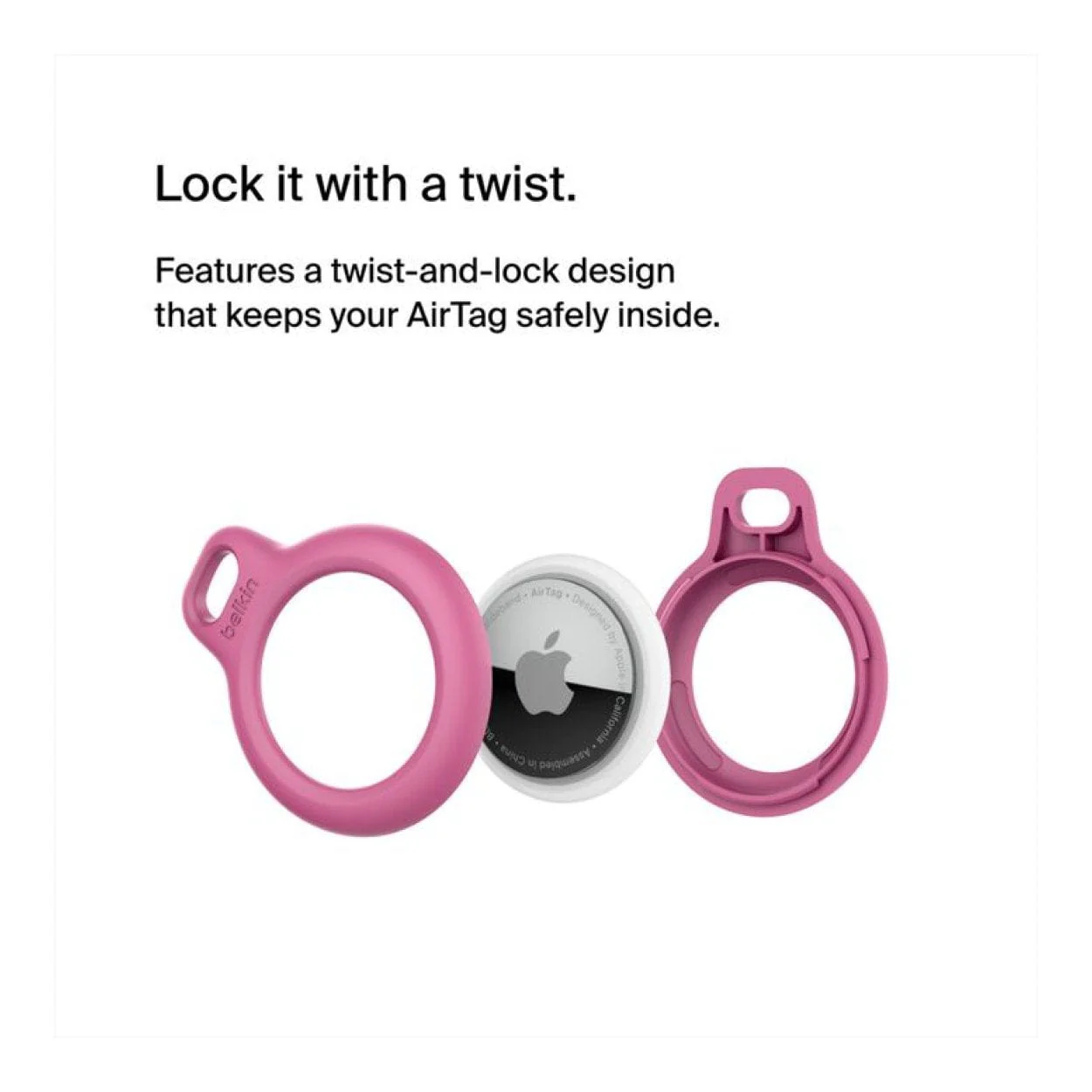 Belkin Secure Holder with Key Ring for AirTag Pink F8W973BTPNK - Image 8