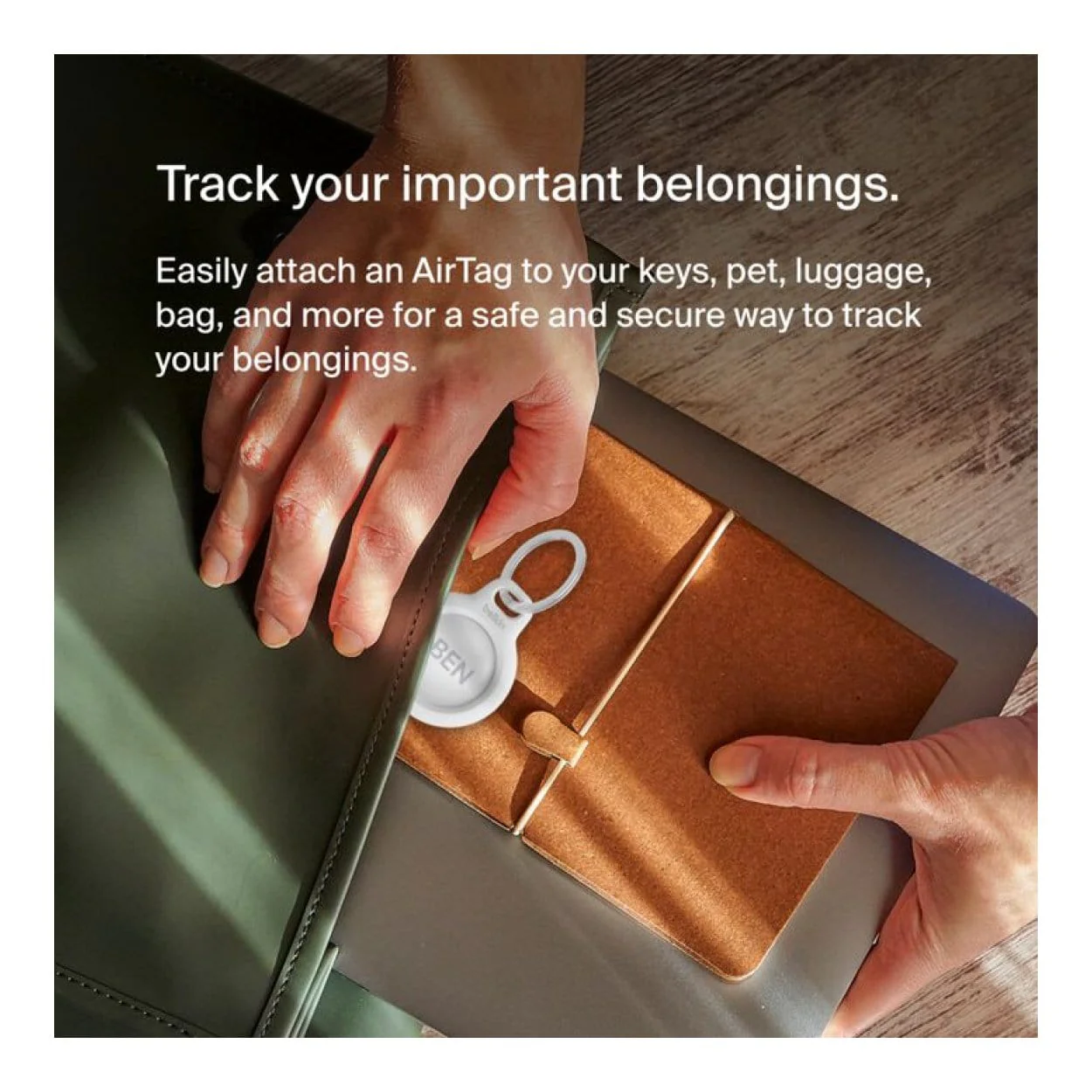 Belkin Secure Holder with Key Ring for AirTag White F8W973BTWHT - Image 11