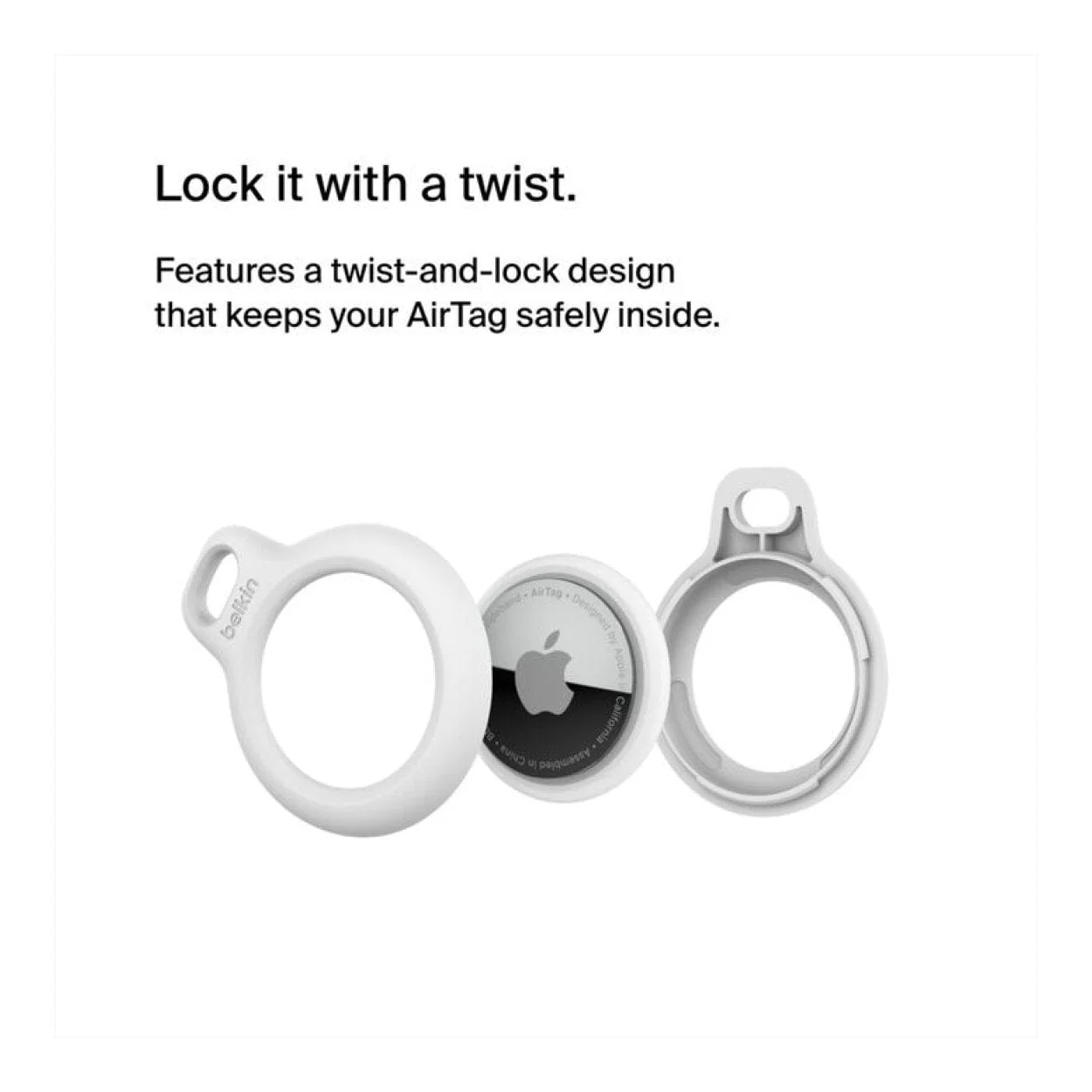 Belkin Secure Holder with Key Ring for AirTag White F8W973BTWHT - Image 7