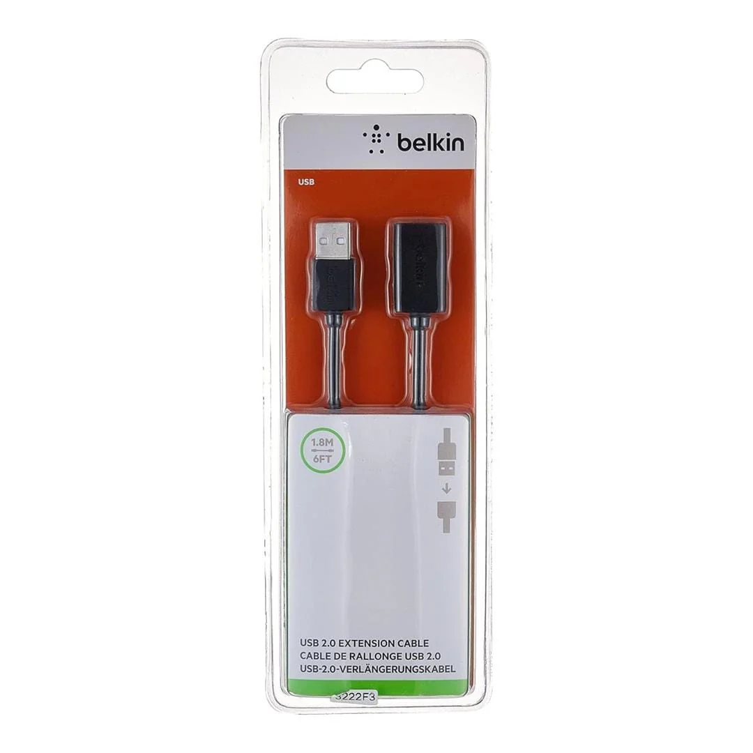 Belkin Type-A Male to Female USB 2.0 Cable 1.8m Black F3U153BT1.8M