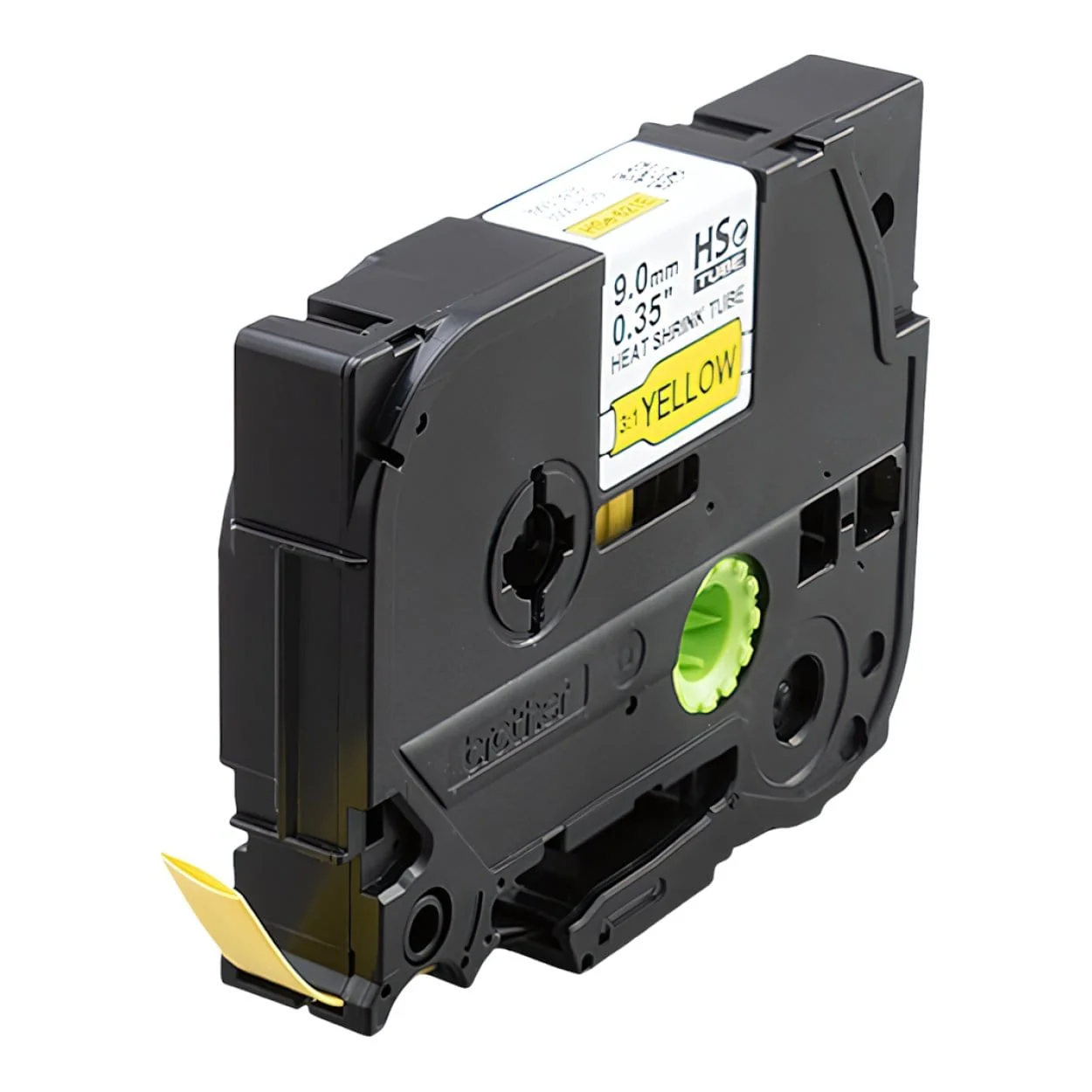 Brother HSE-621E 9mm Heat Shrink Tube Label - Black on Yellow - Image 3