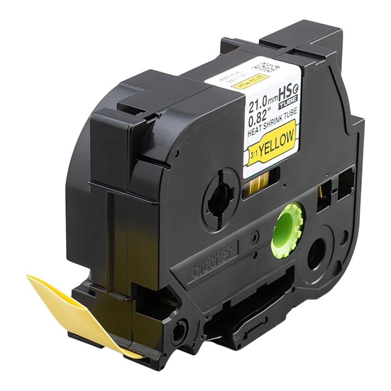 Brother HSE-651E 21mm Heat Shrink Tube Label - Black on Yellow - Image 2
