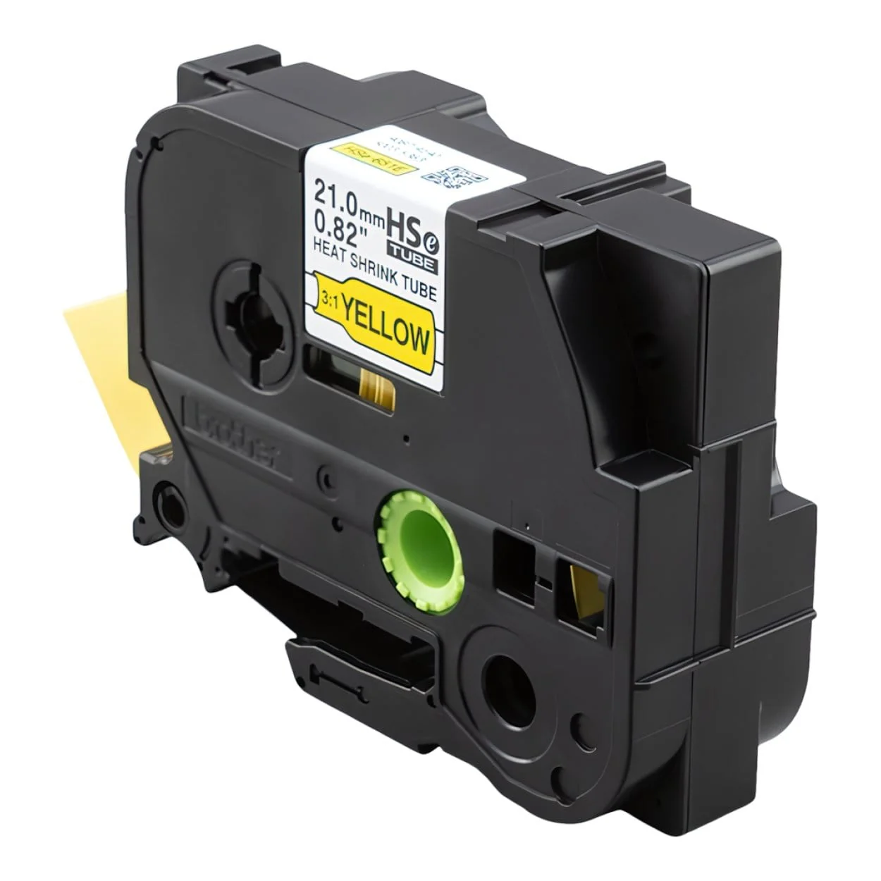 Brother HSE-651E 21mm Heat Shrink Tube Label - Black on Yellow - Image 3