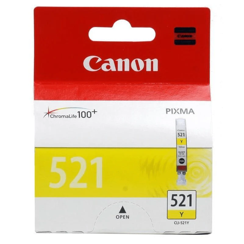 Canon CLI-521Y Yellow Printer Ink Cartridge Original 2936B004 Single-pack