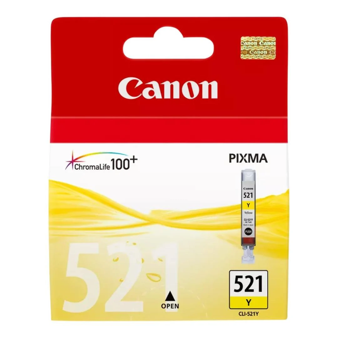 Canon CLI-521Y Yellow Printer Ink Cartridge Original 2936B004 Single-pack - Image 2