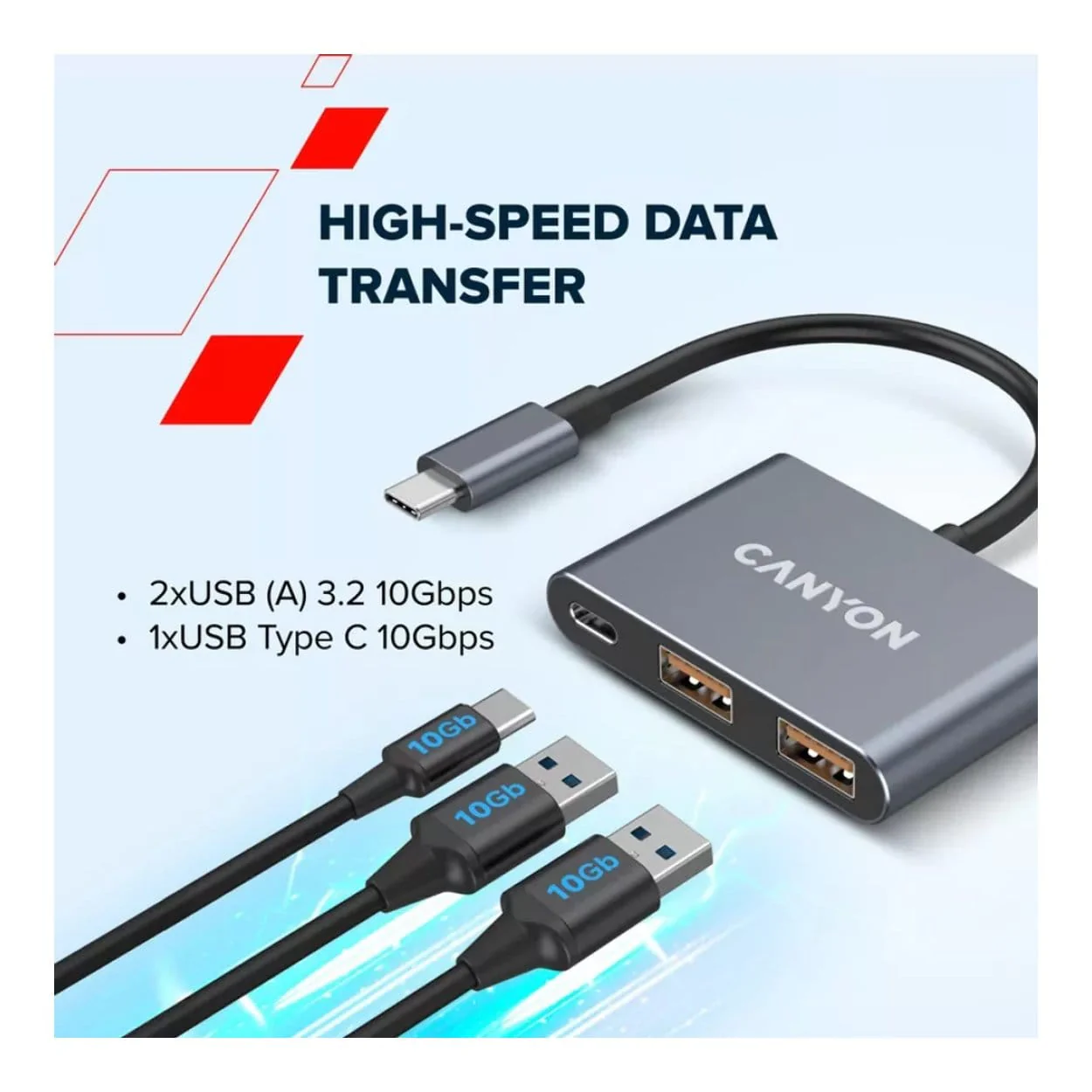 Canyon DS-3 3-in-1 Type-C Hub Dark Grey CNS-TDS3 - Image 9