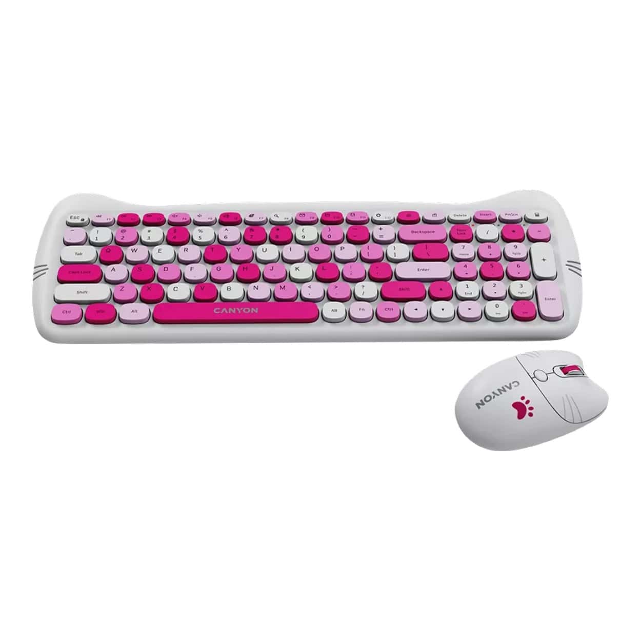 Canyon HSET-W6 Kitty Edition Wireless Keyboard and Mouse Combo Pink CNS-HSETW6PK - Image 4