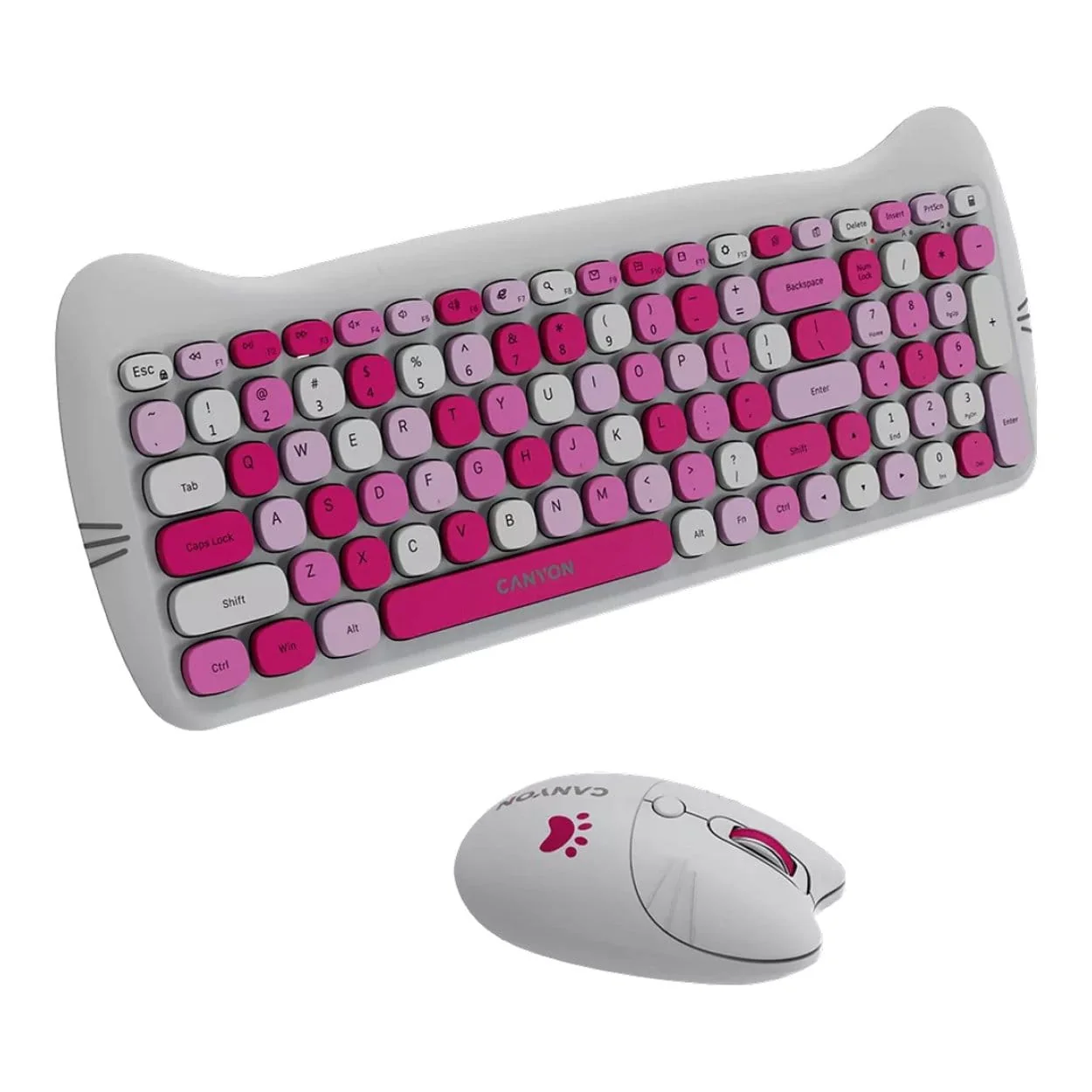 Canyon HSET-W6 Kitty Edition Wireless Keyboard and Mouse Combo Pink CNS-HSETW6PK - Image 5