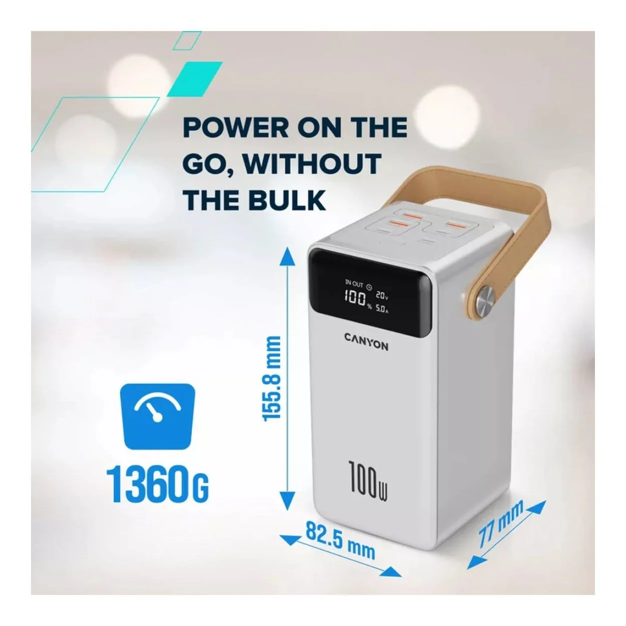 Canyon OnPower 610 60000mAh Power Bank White CNS-CPB610W - Image 10