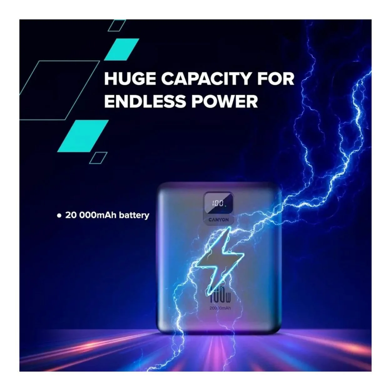 Canyon PB-2008 20000mAh LED Power Bank Dark Grey CNE-CPB2008DG - Image 8
