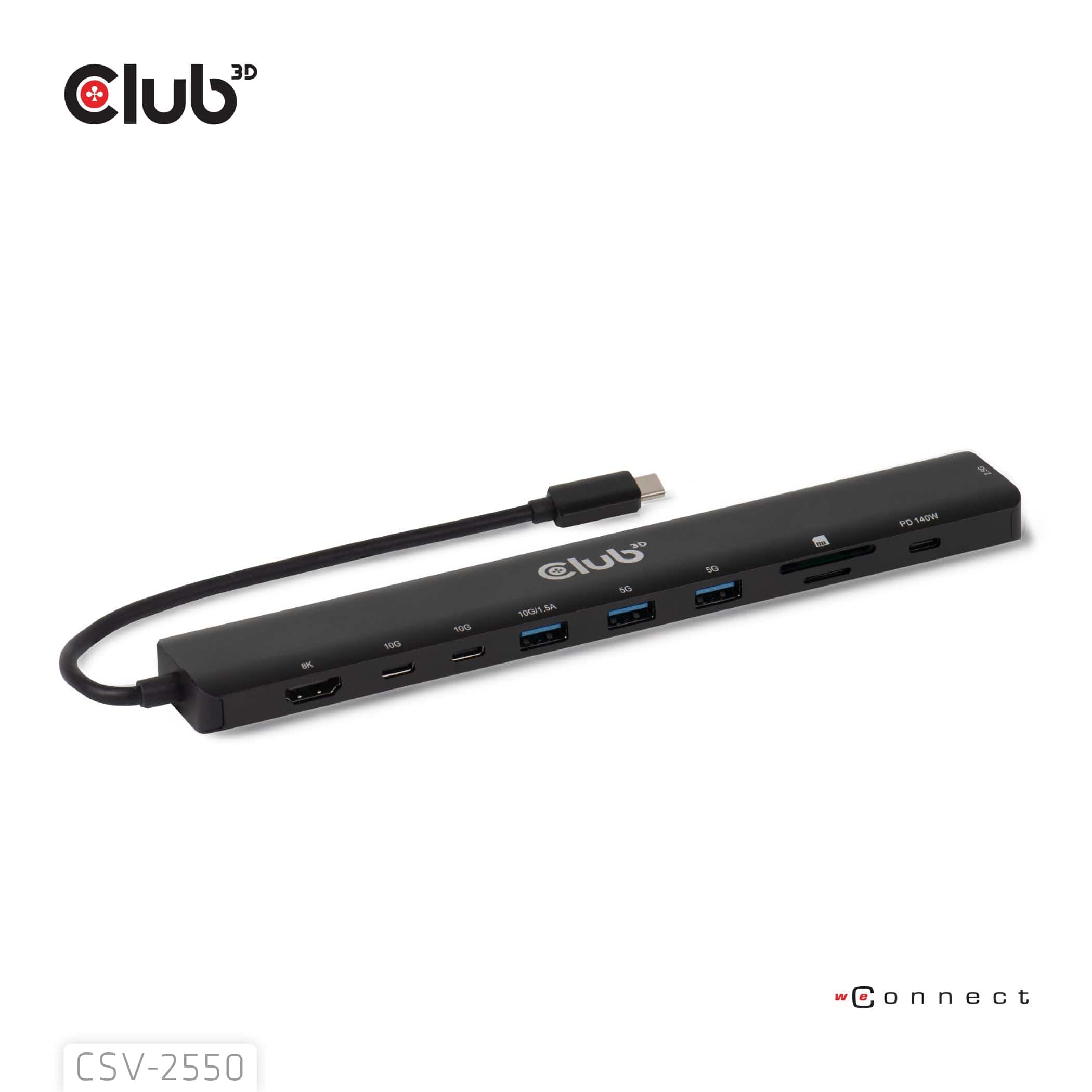 Club 3D 140Watt 10-in-1 USB-C 10Gbps to HDMI 8K30Hz PD3.1 Max Portable Dock CSV-2550 - Image 10