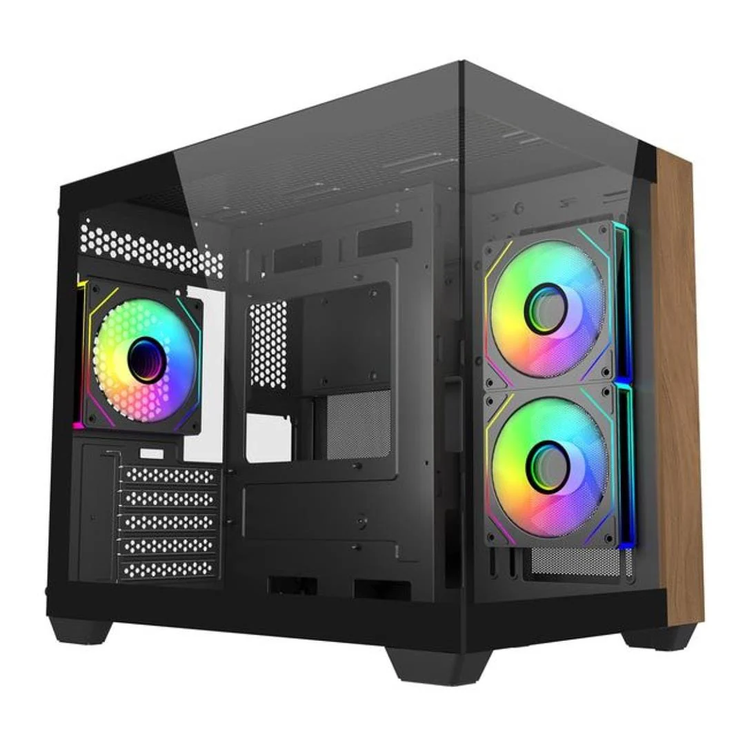 Cooler Master Elite 481 Wood Micro ATX Mini Tower PC Case Black E481-KHNN-S00