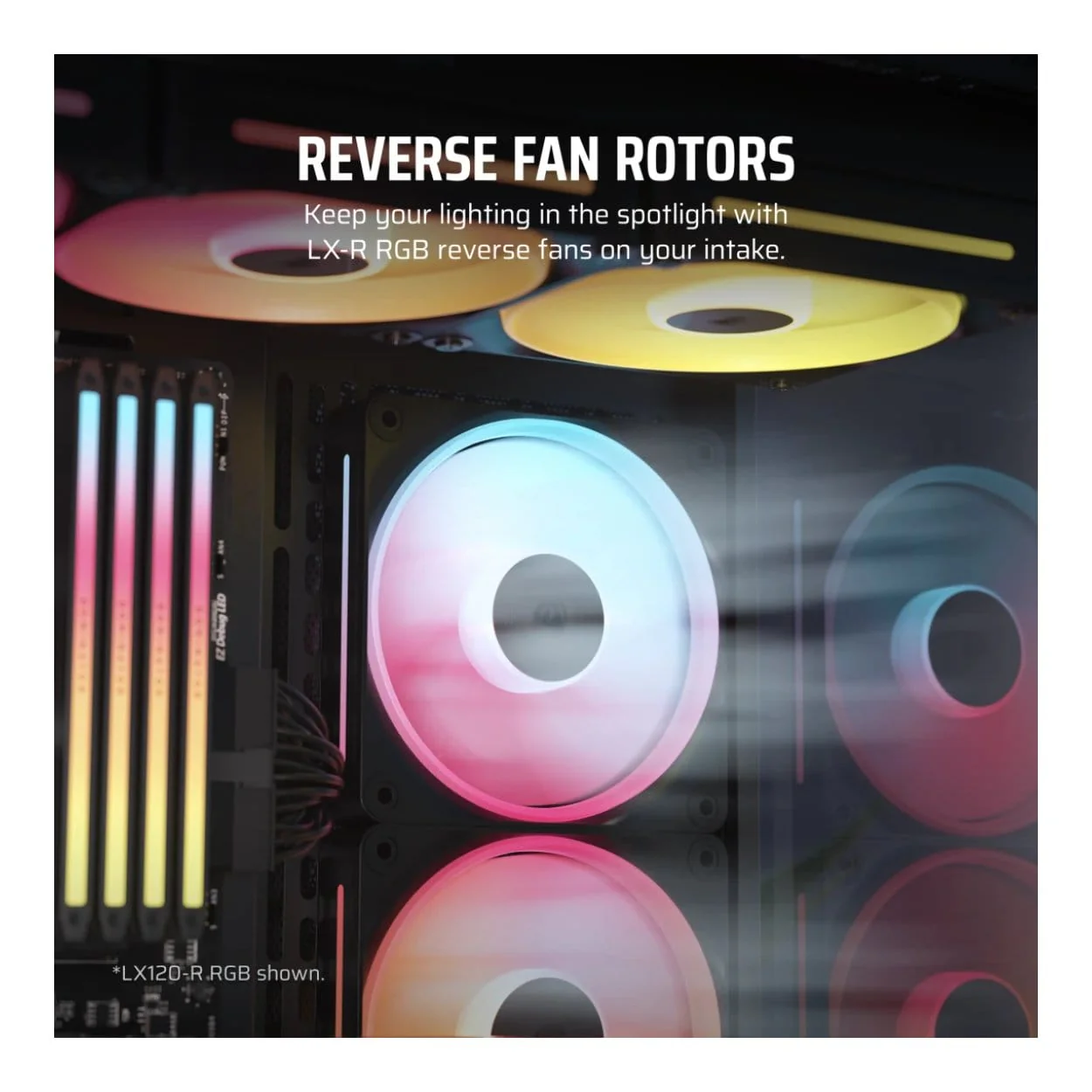 Corsair iCUE LINK LX140-R RGB 140mm PWM Reverse Fan Expansion CO-9051051-WW - Image 4