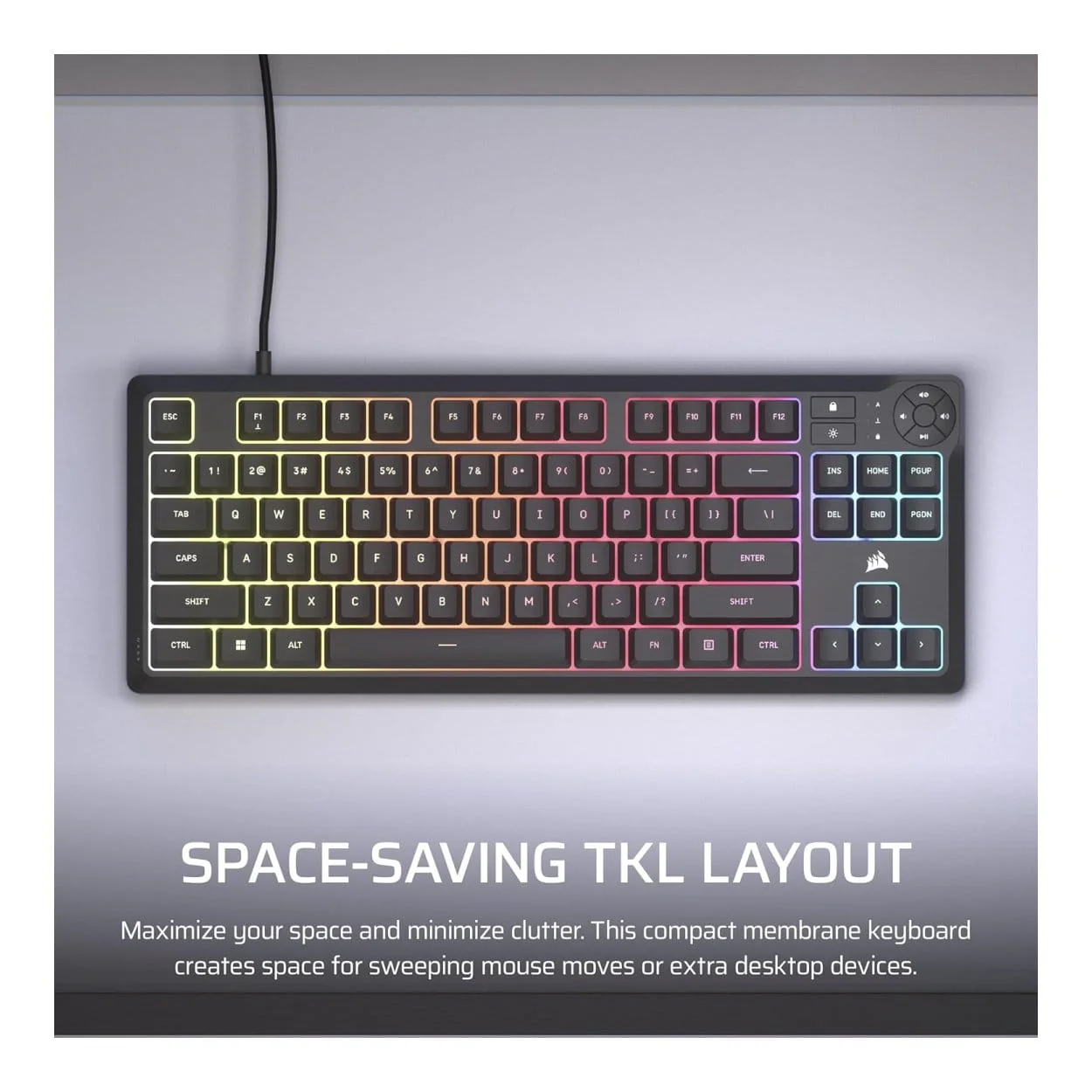 Corsair K55 CORE TKL RGB Wired Gaming Keyboard CH-9216065-NA - Image 3
