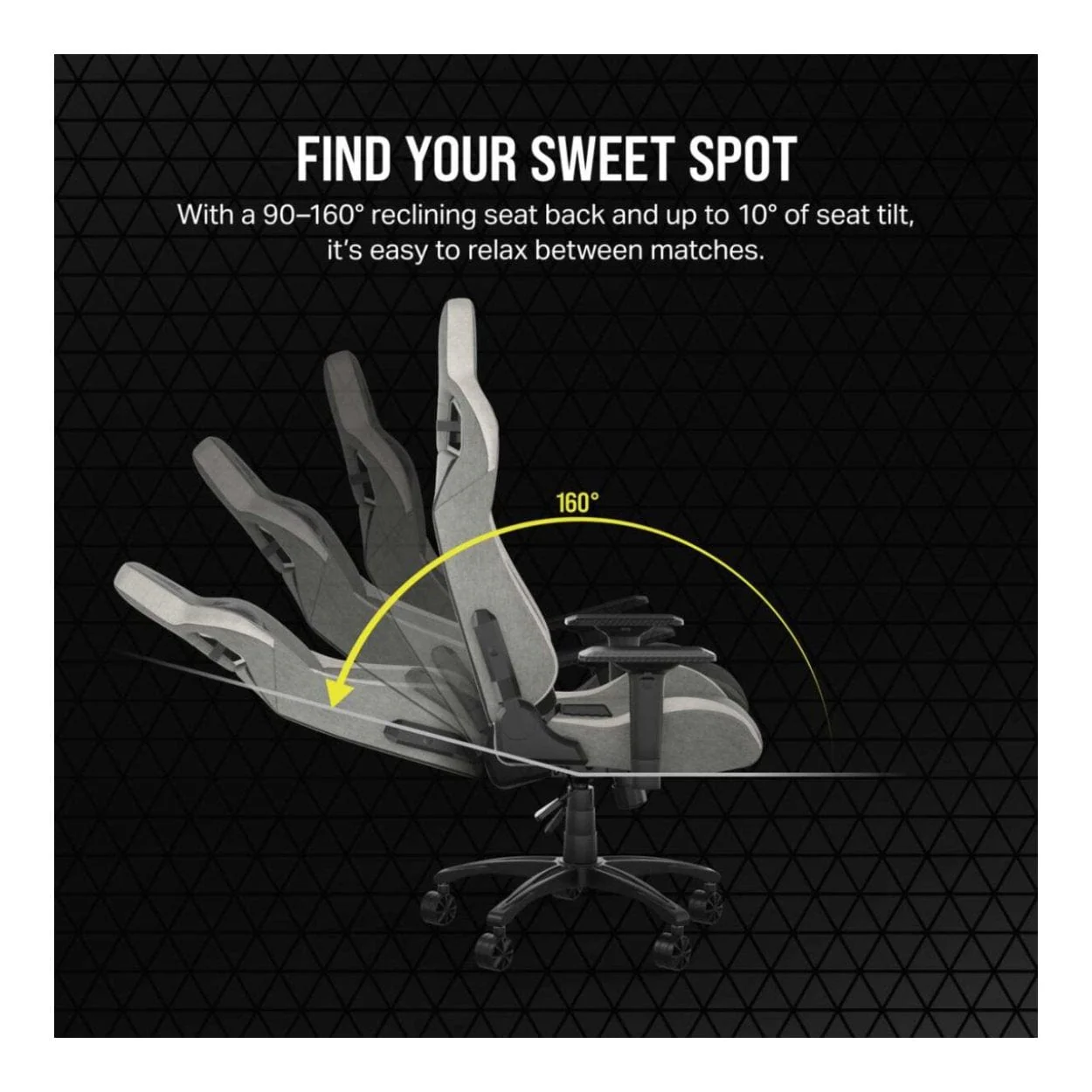 Corsair T3 RUSH Gaming Chair Grey White CF-9010058-WW - Image 4