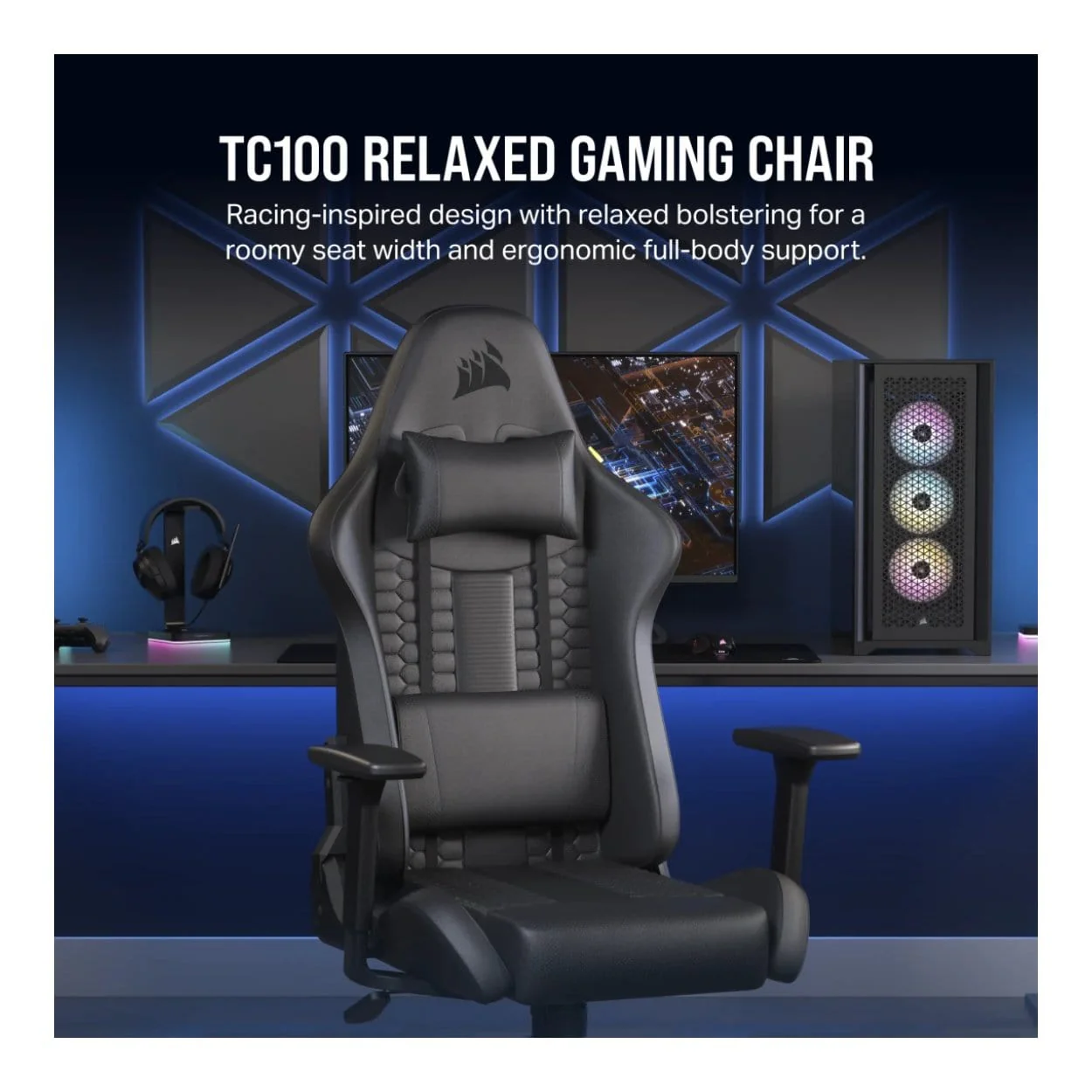 Corsair TC100 RELAXED Gaming Chair Black CF-9010050-WW - Image 10